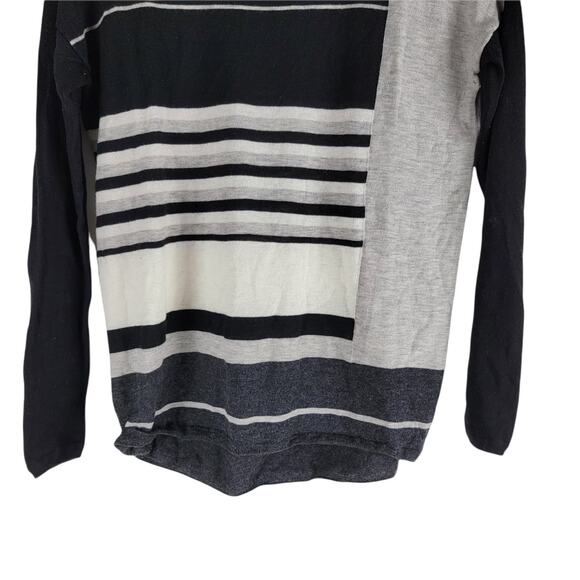 Vince Colorblock Merino Wool Long Sleeve Crew Neck Sweater Black Size XXS - Picture 3 of 5